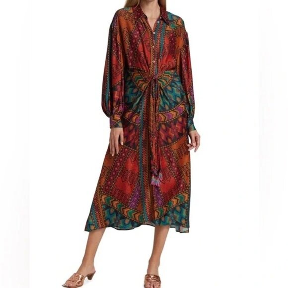 FARM Rio Dresses & Skirts - Farm Rio Yawanawa Stripes Midi Dress Size XL